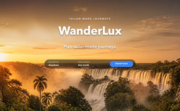 Luxury Travel Booking template preview