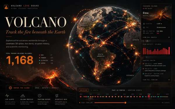 3D Volcano Display template preview