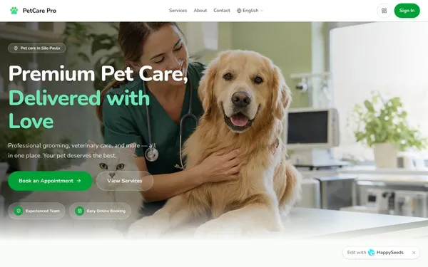 Pet Care Booking template preview