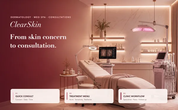 Skin Clinic Booking template preview